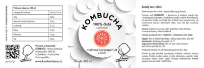 Kombucha – Malinový čaj s příchutí grapefruitu - etiketa