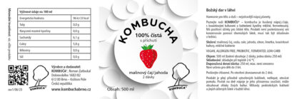 Kombucha – Malinový čaj s příchutí jahody - etiketa