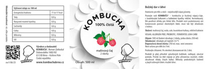 Kombucha – Malinový čaj - etiketa