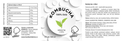 Kombucha – Zelený čaj - etiketa