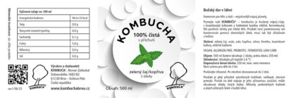 Kombucha – Zelený čaj s příchutí kopřivy - etiketa